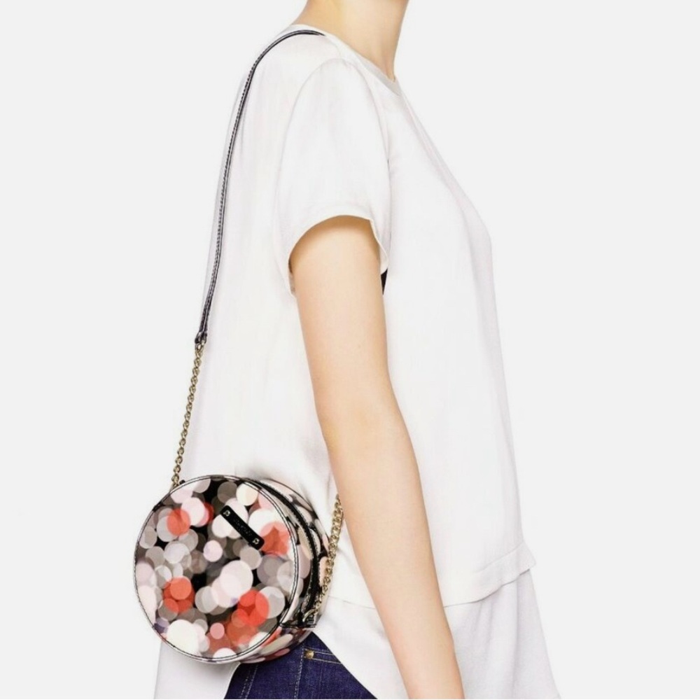 Kate Spade Stylish pink and  gray Round Bag